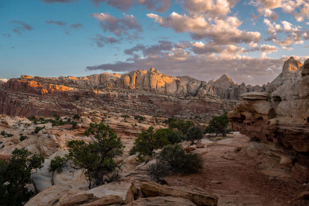 istock Morning LIght Brightens Distant Rocks As Trail Passes To The Right 1314554880