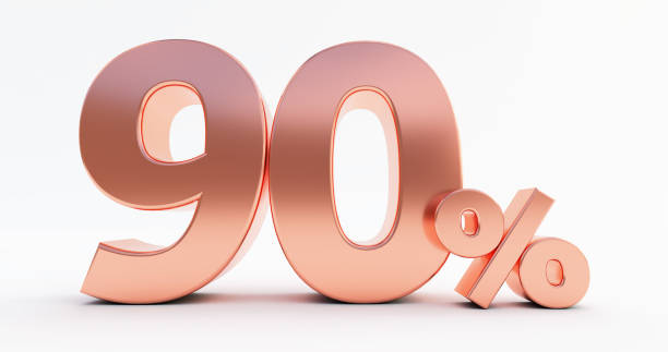 istock 90% bronze ninety percent isolated on a white background 1314555053