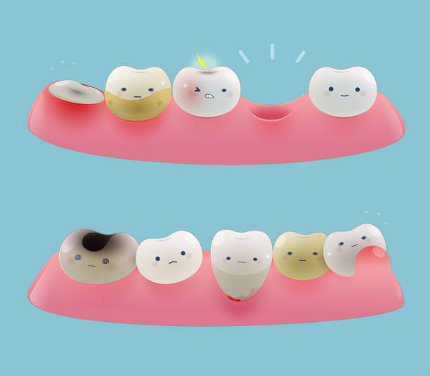 istock Collection of gum and cute little teeth 1314559354