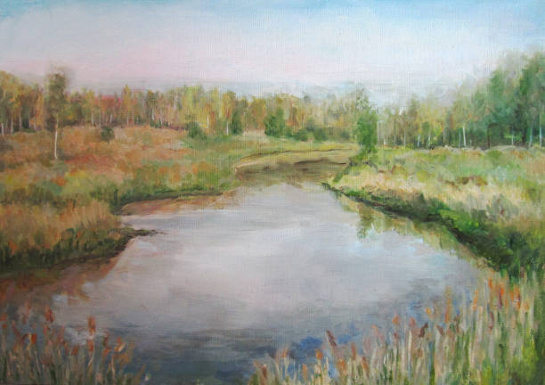 istock Picture oil paints on a canvas: spring landscape 1314561169
