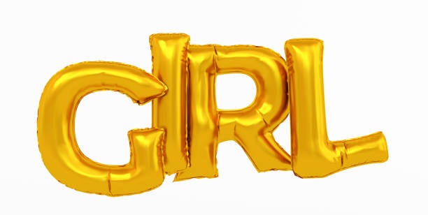 istock Abstract golden girl alphabet isolated on white background. 1314570365