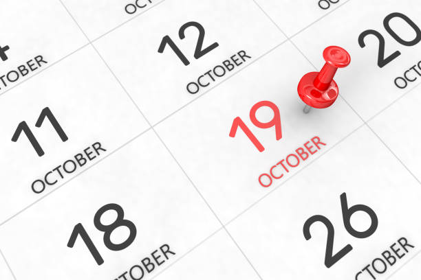 renderizado 3d de concepto de días importantes. - calendar time deadline autumn fotografías e imágenes de stock