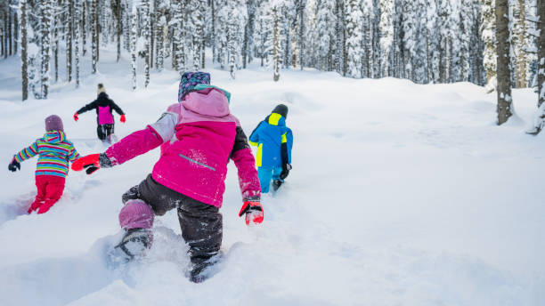 istock Children playing in snowy landscape 1314579104