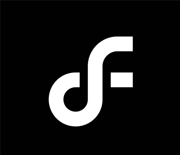 f-buchstaben-basiertes logo - f stock-grafiken, -clipart, -cartoons und -symbole