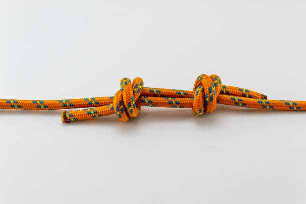istock climbing double english knot, orange rope 1314595353