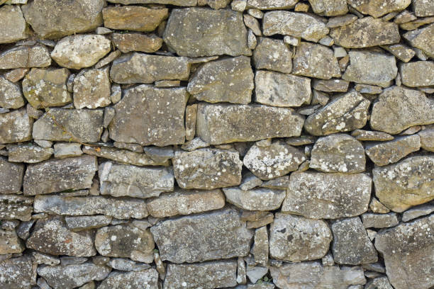 istock Old wall of irregular stones in Asturias 1314602731