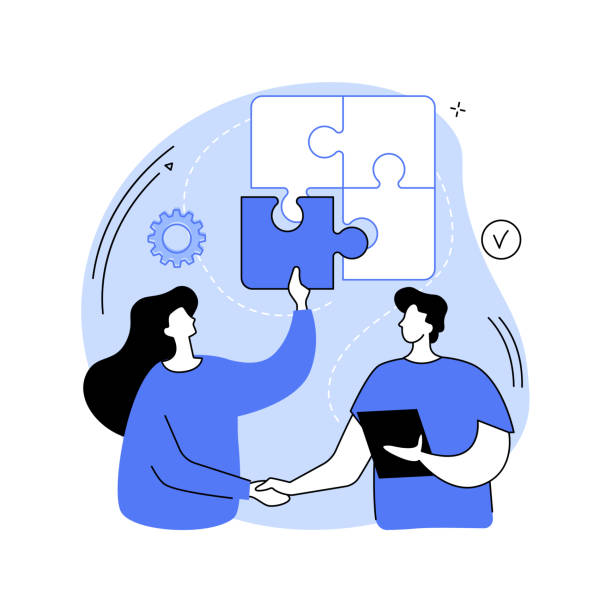 Mutual assistance abstract concept vector illustration. Mutual assistance abstract concept vector illustration. Mutual assistance program, help each other, business support, mobile banking, team work, group of people, shaking hands abstract metaphor. responsibility illustrations stock illustrations