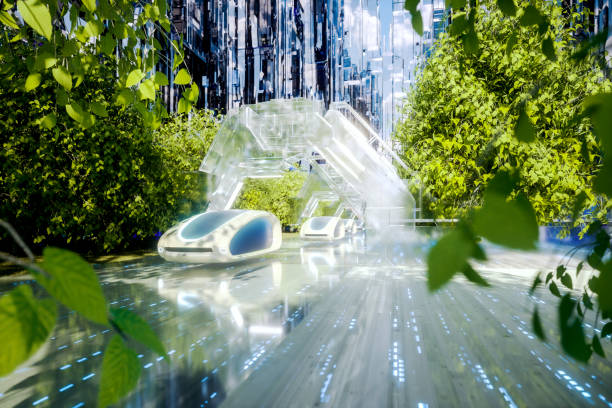 istock Futuristic green energy autonomous traffic 1314606816