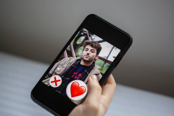 istock Young woman using online dating app 1314607550