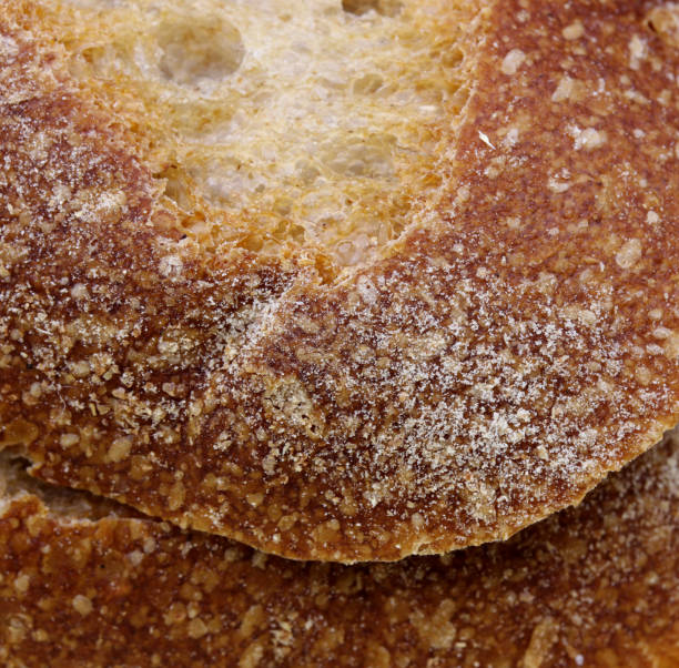 close-up a slice of organic bread