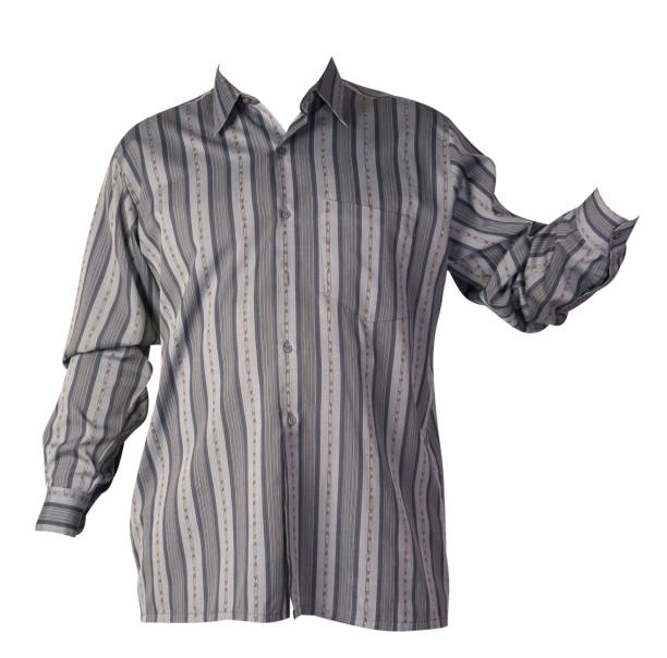 istock men's shirt with long sleeves isolated on a white background. 1314611379