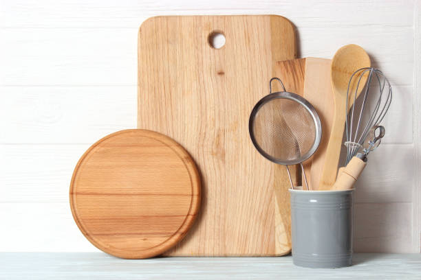 istock set of dishes close-up on a colored background. Kitchen appliances 1314613222