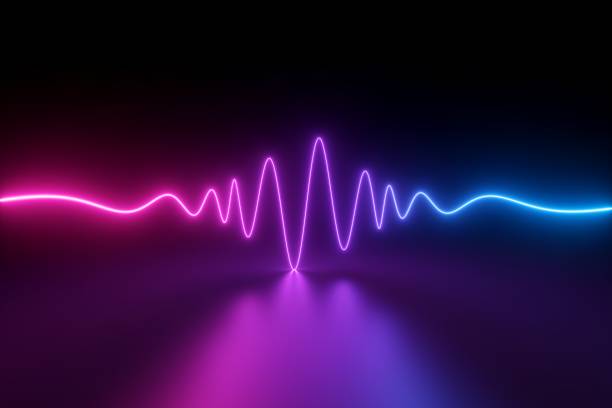 istock 3d render, abstract neon background with wavy impulse line glowing in ultraviolet spectrum 1314616169