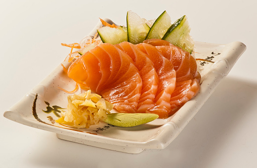 salmon sliced orintal food