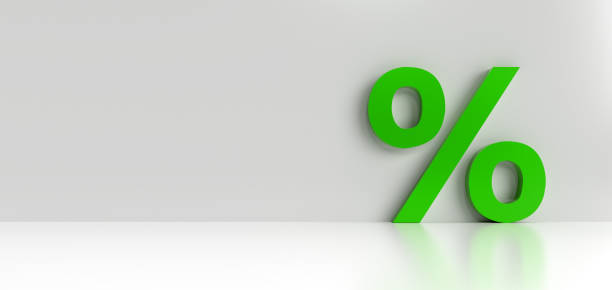 istock Percent symbol green 3D rendering discount icon 1314623202