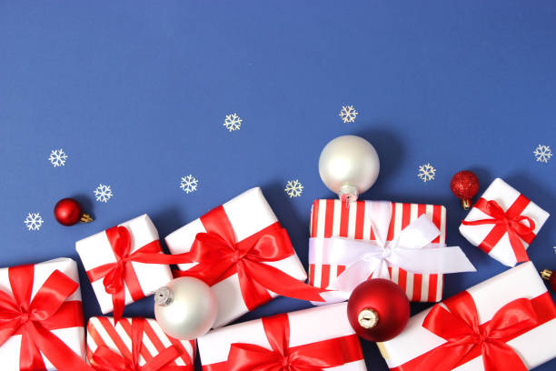 istock Set of beautifully wrapped gift boxes and Christmas decor 1314625890