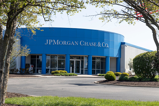 Indianapolis - Circa April 2021: JPMorgan Chase Operations Center. JPMorgan Chase and Co. is the largest bank in the United States.