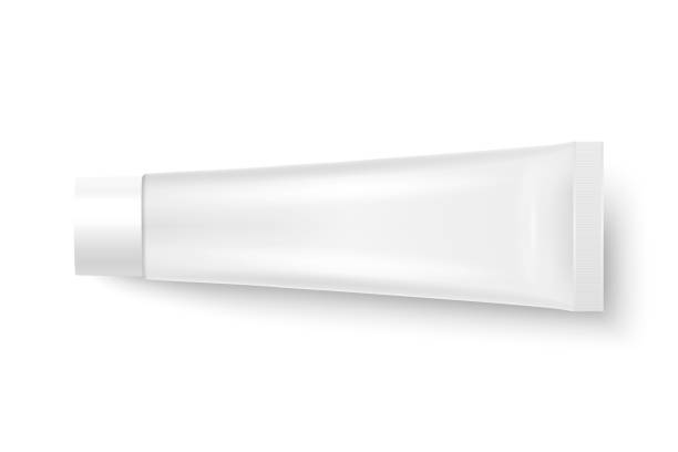 istock Vector 3d Realistic Plastic, Metal White Tube Icon Closeup Isolated on White Background. Packaging For Cosmetics, Ointments, Cream, Tooth Paste. Design Template of Toothpaste for Mockup. Top View 1314628620