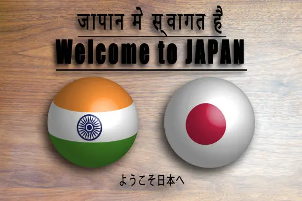 Photo of India (Hindi and English) Welcome to Japan