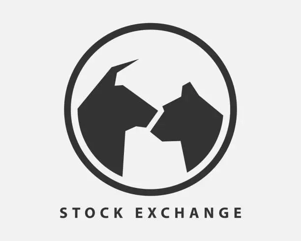 Vector illustration of Stock exchange icon vector. Bull and bear symbol trade and market.