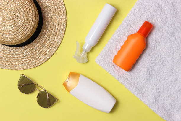 istock sunscreens on a colored background close-up. Sun protection for skin, 1314643774