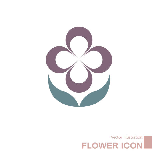 wektor narysowana ikona kwiatu. - design abstract petal asia stock illustrations