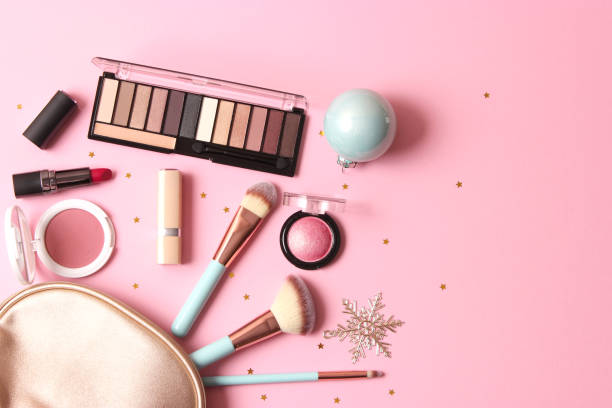istock Set of professional decorative cosmetics and Christmas accessories 1314657461