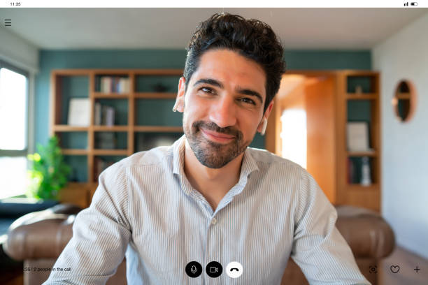 istock Business man on a work video call from home. 1314664318