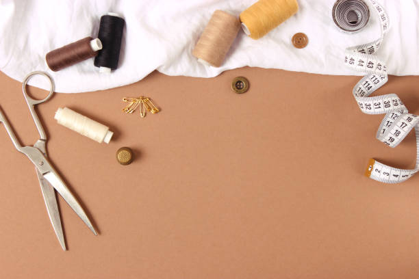 istock sewing accessories close-up. hobbies, fabrics and threads for sewing 1314670047
