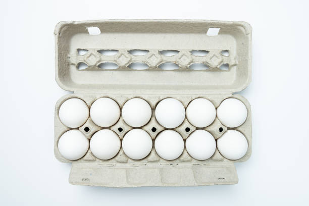 istock Twelve eggs in a carton package top view 1314673167