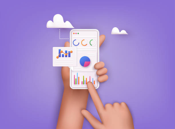 istock Data analytics, dashboard and business finance report. investment or website SEO screen concept. 3D Web Vector Illustrations. 1314693279