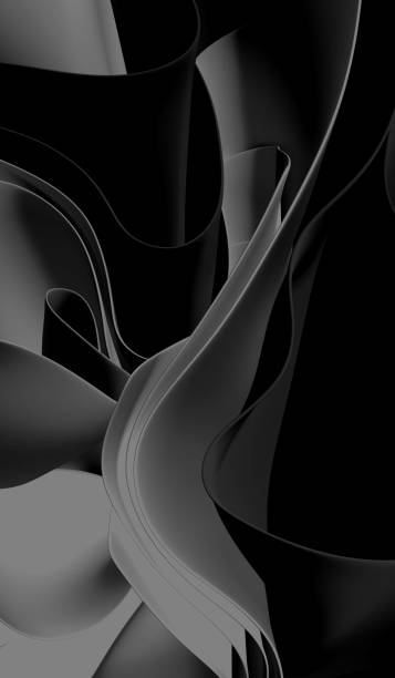 istock Abstract background of wavy shapes. 3d rendering 1314695474