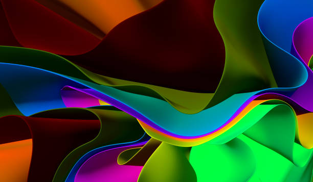 istock Abstract background of wavy shapes. 3d rendering 1314695483
