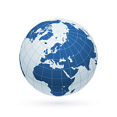 istock Earth globe focusing on north hemisphere and prime meridian. Africa, Asia, Europe, North Pole, Greenland. 1314699508