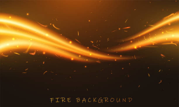 ilustracja płonącego ognia na czarnym tle - wildfire smoke stock illustrations