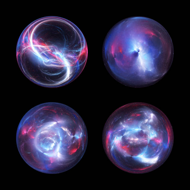 istock Set of vibrant lightning plasma balls 1314706180