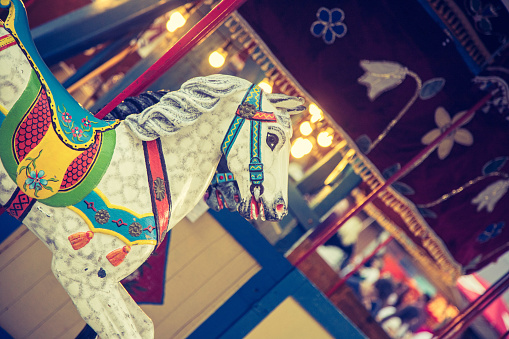 Carousel Horse, isolated on the white background.