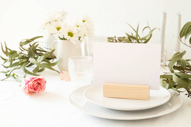 istock Mock up table tent, menu or stand for booklet on restaurant table 1314719149
