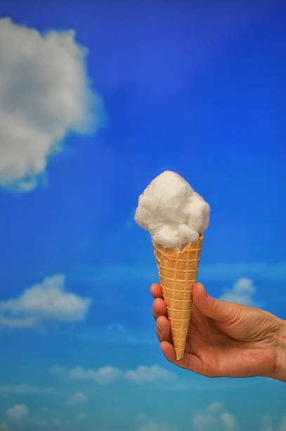 istock Concept Ice cream cone and Cotton like Clouds 1314719208