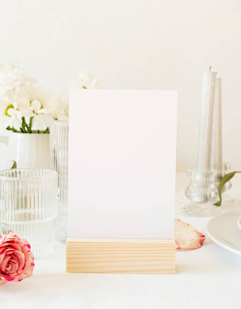 istock Mock up table tent, menu or stand for booklet on restaurant table 1314720795