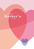 istock Mother's Day greetings card with abstract hearts. Happy Mother's day. Love mom concept. 1314723129