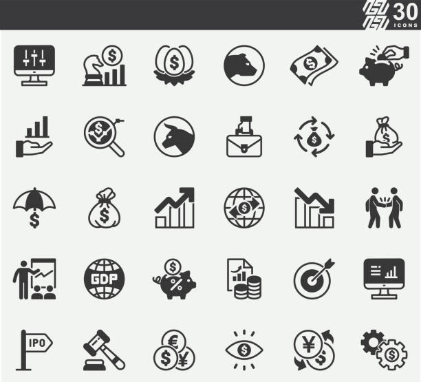 börsensilhouette icons - hund grafiken stock-grafiken, -clipart, -cartoons und -symbole