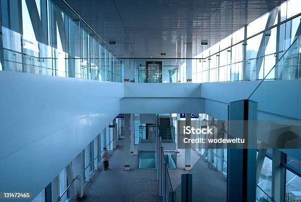 Modern Architecture Indoors Stock Photo - Download Image Now - Architecture, Blue, Built Structure