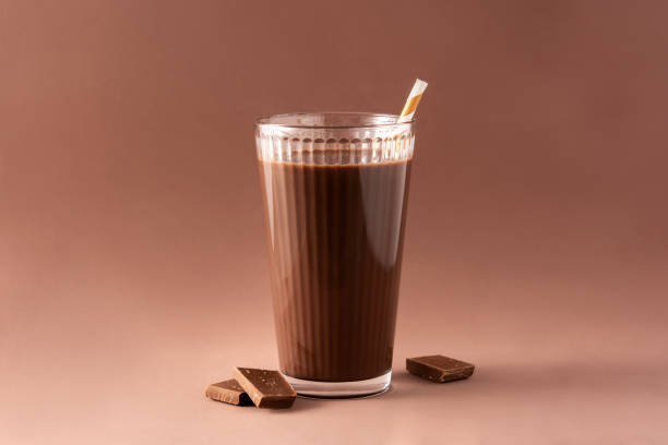 istock Chocolate milkshake in glass 1314726798