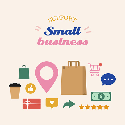 Support small business. How to support local shops. Vector illustration