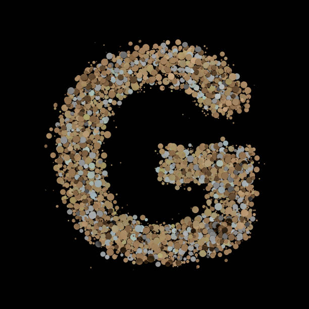 Light gold letter G on the background. 3D rendering