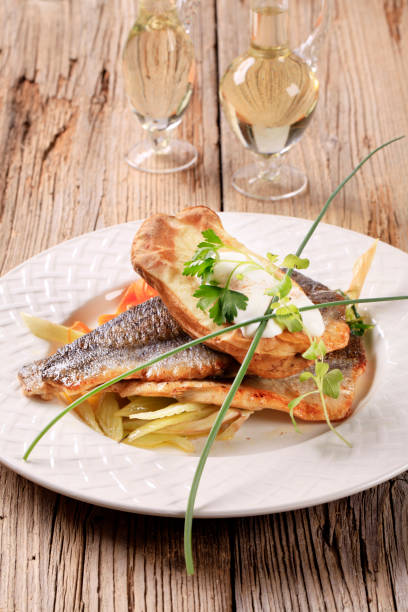 istock Pan fried trout and baked potato 131473231