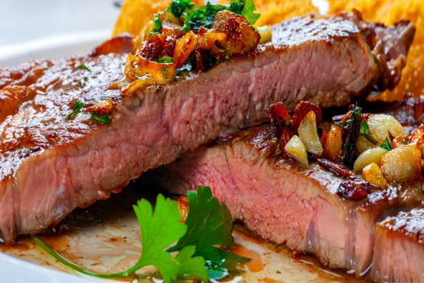 istock Fresh grilled meat. Grilled beef steak 1314733637