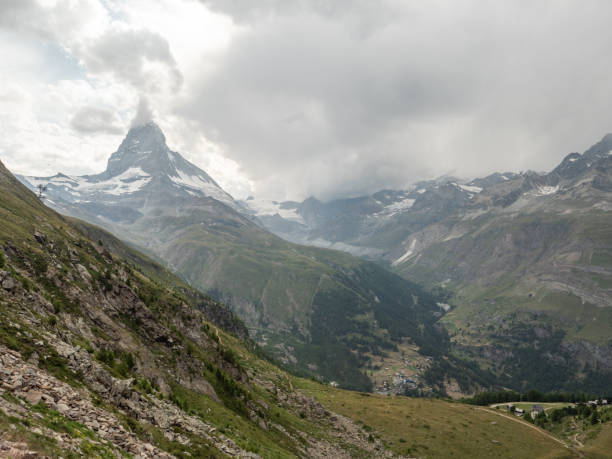 istock The famous Matterhorn mountain , storm cloud 1314735012