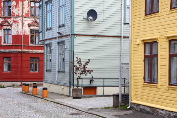 Haugesund street view Haugesund city in Norway. Colorful wooden houses in the Old Town. haugaland photos stock pictures, royalty-free photos & images